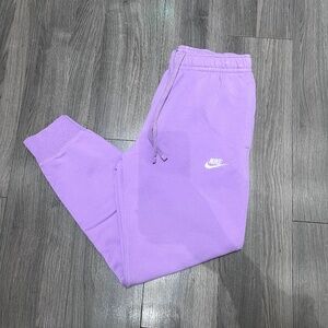 womens nike thick fleece sweat pants lavender small